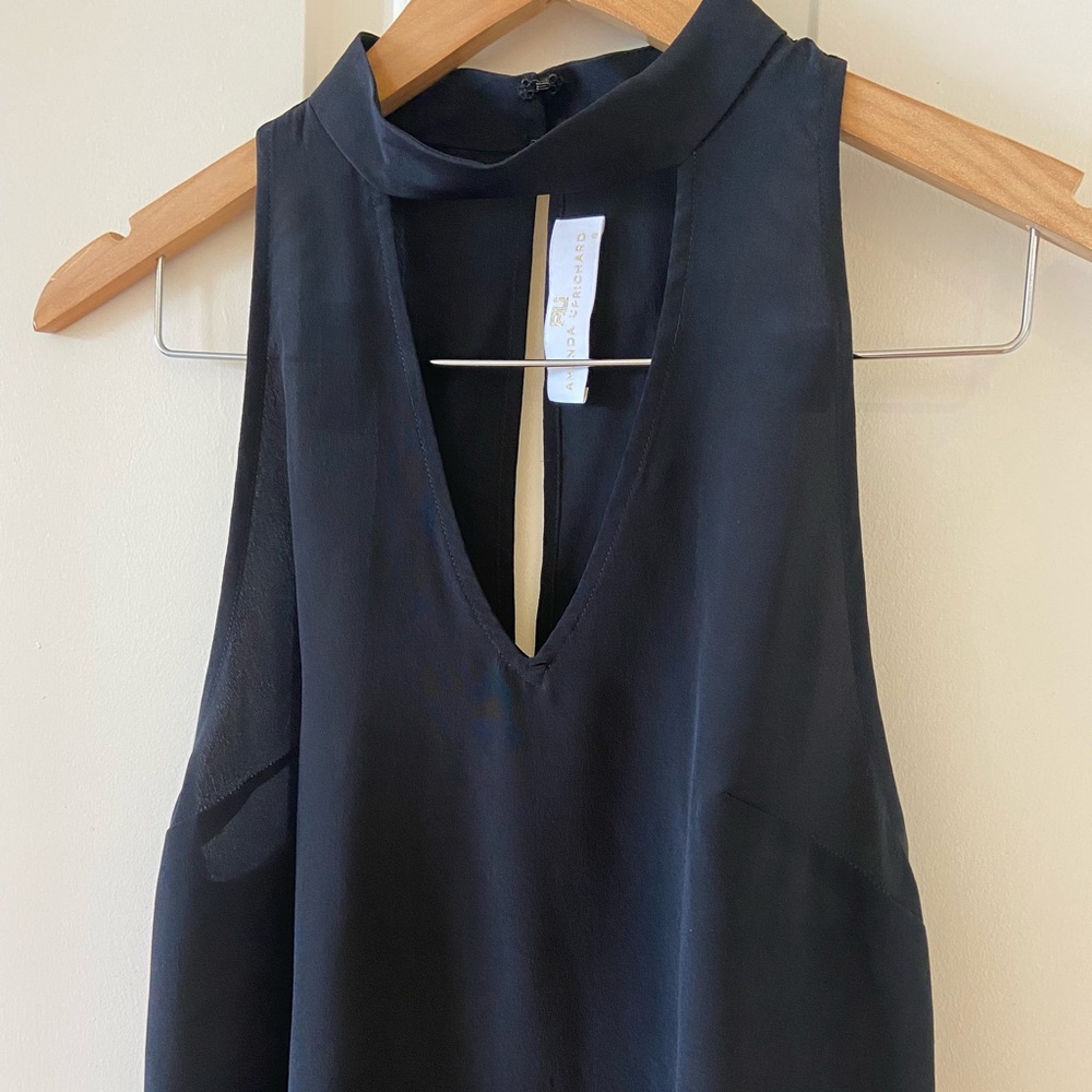 Revolve Amanda Uprichard Women’s Sz Small Black 100% Silk  Top Tank New - Picture 4 of 5